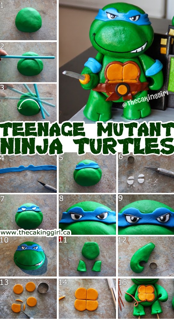 how to make ninja turtle figurine gumpaste diy
