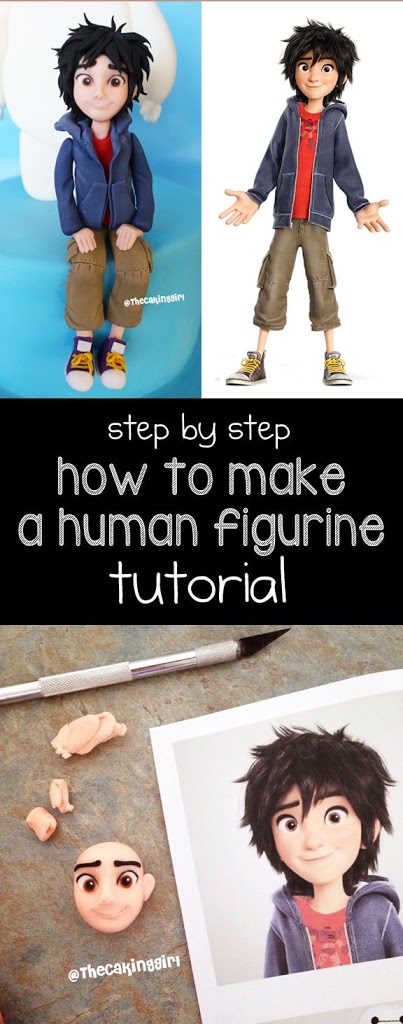 how to make a fondant person figurine tutorial - disney big hero 6 hiro cake how to tutorial
