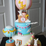 cute hot air balloon bunny cake