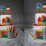 artist kids birthday cake fondant