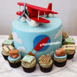 airplane theme fondant birthday cake