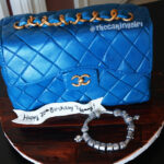 blue chanel purse cake