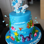 cute under water theme dolphin cake