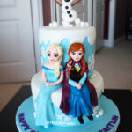 frozen elsa and anna figurine cake