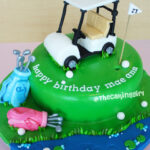 fondant golf cart birthday cake