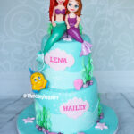 the little mermaid ariel and sophia birthday cake