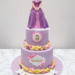 rapunzel disney purple fondant birthday kids cake