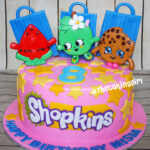 cute pink shopkins birthday cake