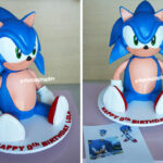 sonic the hedgehog 3D sclupted cake