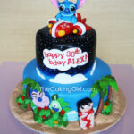 disney lilo and stitch figruines cake topper birthday cake