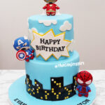 superhero fondant birthday cake for kids