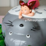 cute totoro cake with little girl mei