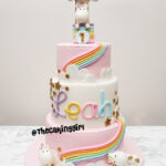 4 tier birthday cake unicorn fondant
