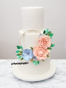floral wedding cake