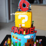 tall 3 tier super mario cake